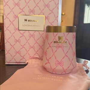 LoveShackFancy/Stanley Pink and Gold Tumbler